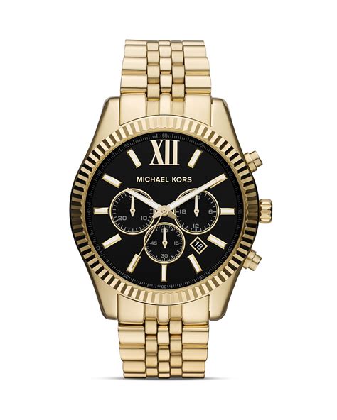 michael kors gold chronograph watch mens|michael kors lexington watch men's.